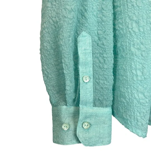 Evan-Picone Adjustable Sleeve Button Up, Mint |16 - Picture 11 of 16